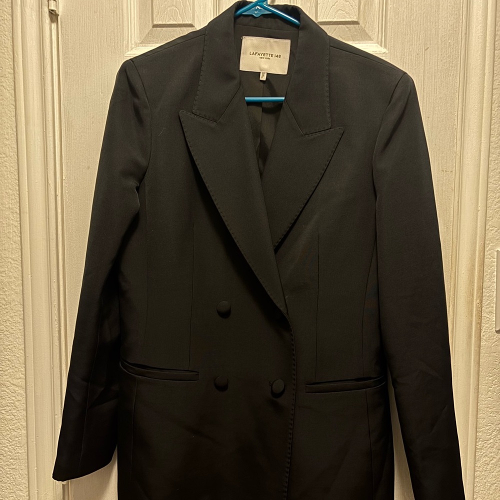 Lafayette 148 New York Black Double-Breasted Blazer